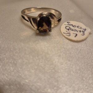 Sterling Silver Smokey Quart Solitair Ring